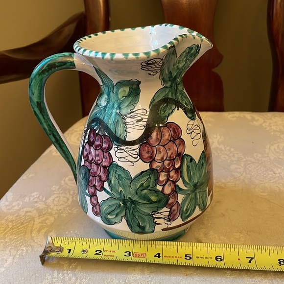 Hand thrown, hand painted Via Porta Pinciana - GB Italian pottery pitcher in EUC - Picture 11 of 13